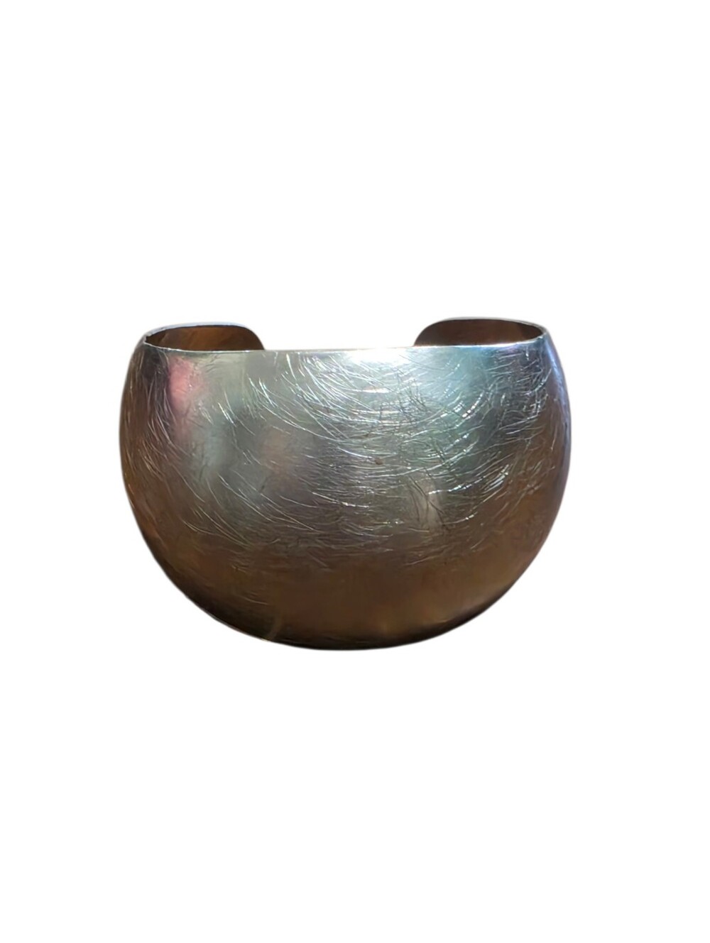Large Chunky Silver Cuff Bracelet 2.2" Wide